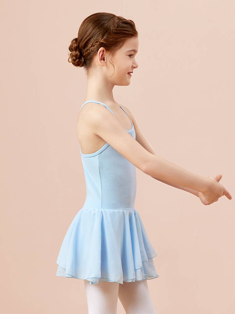 Children's Chinese dance exercise service summer suspender chiffon dance service girl ballet skirt girl dancing gymnastics uniforms