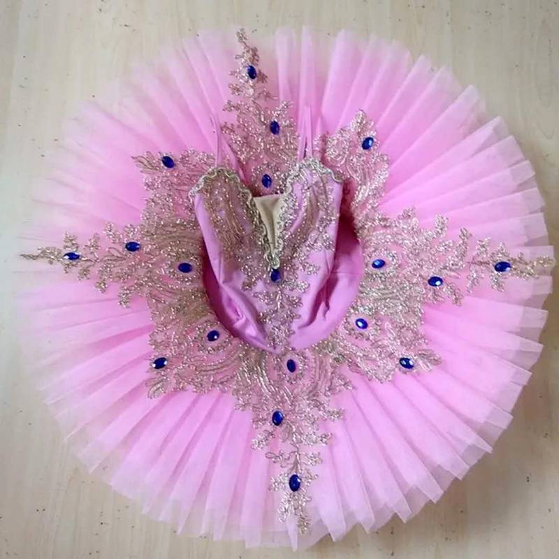 New children's blue ballet dance skirt Swan lake ribbon tutu tutu skirt little swan dance performance clothing