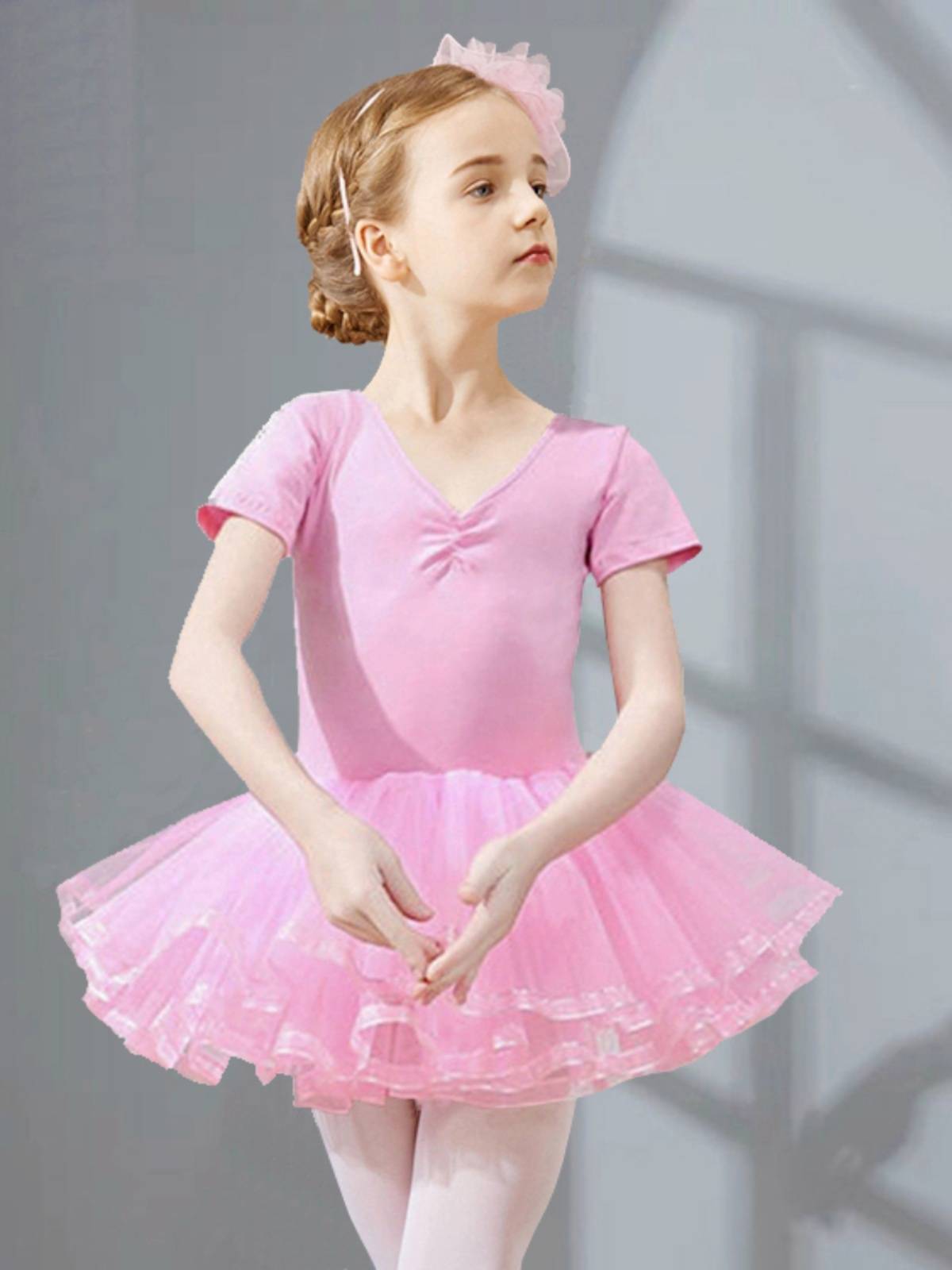 Children's dance clothing girl conjoined exercises ballet dance skirt Children Chinese dance watch performance grade dance skirt