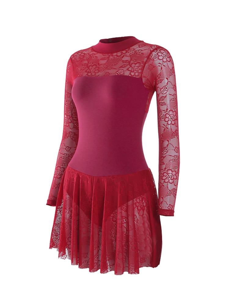 Ballet dance exercise uniform adult autumn and winter -shaped sports service women's dance clothes are thin long sleeve tight teacher gymnastics uniforms