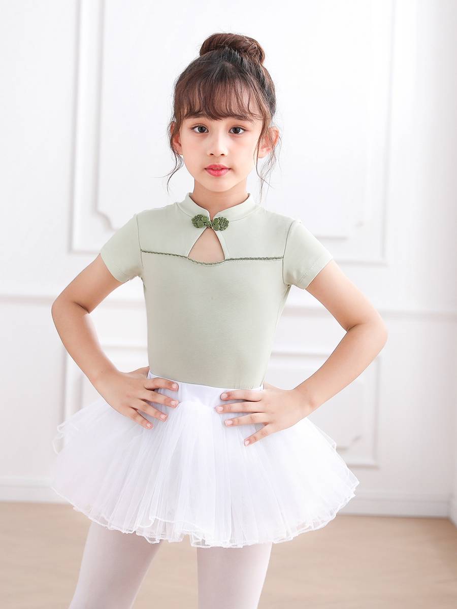 Dance service children's practice service children's Chinese dance ballet skirt puffy skirt gymnastics clothing body clothes short sleeves