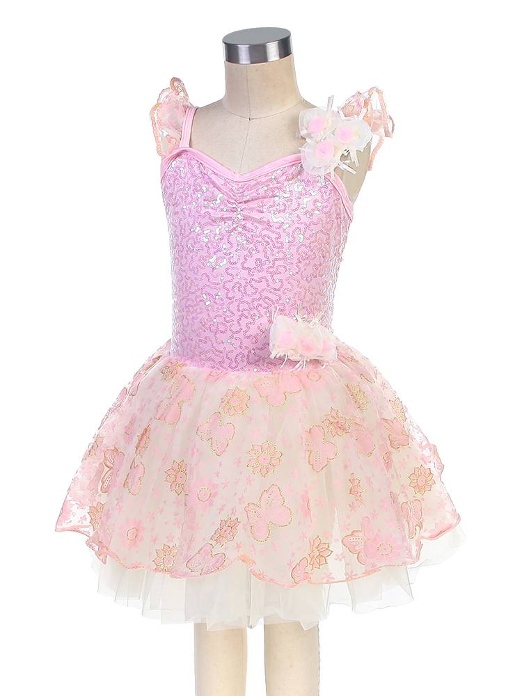 Ballet performance service children's pink professional performance suit short skirt puff skirt sequins ballet tutu skirt