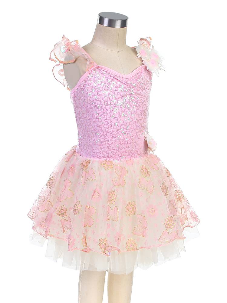 Ballet performance service children's pink professional performance suit short skirt puff skirt sequins ballet tutu skirt