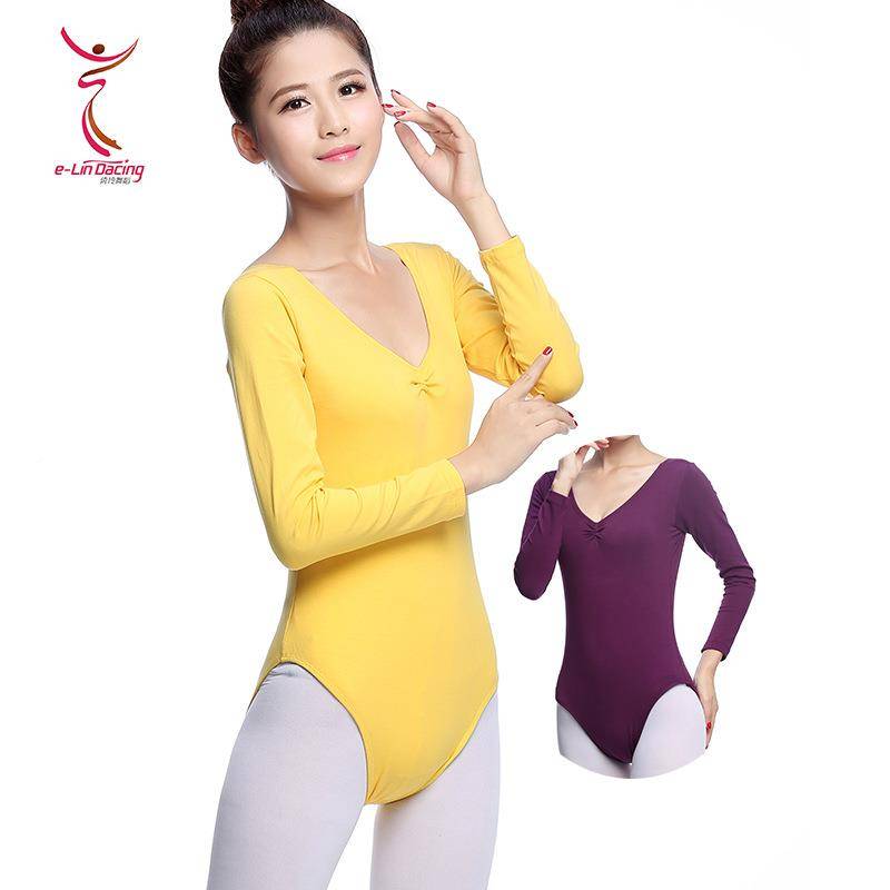 Ballet dance service test female practice service long sleeve -shaped adult V -neck training uniform female dance Chinese dance jacket