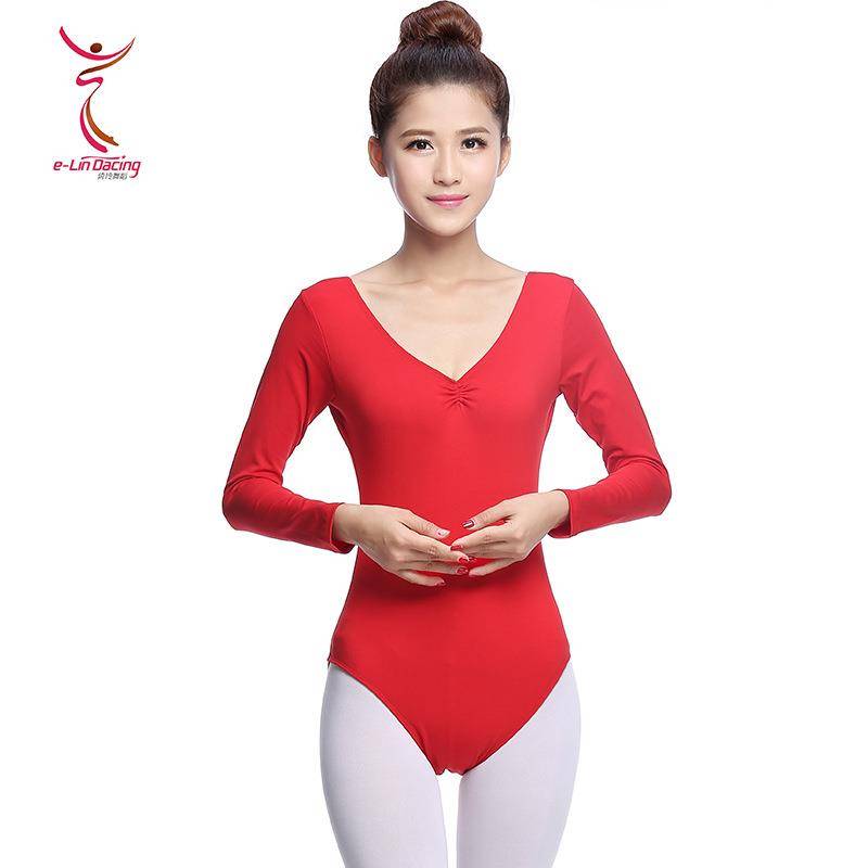 Ballet dance service test female practice service long sleeve -shaped adult V -neck training uniform female dance Chinese dance jacket