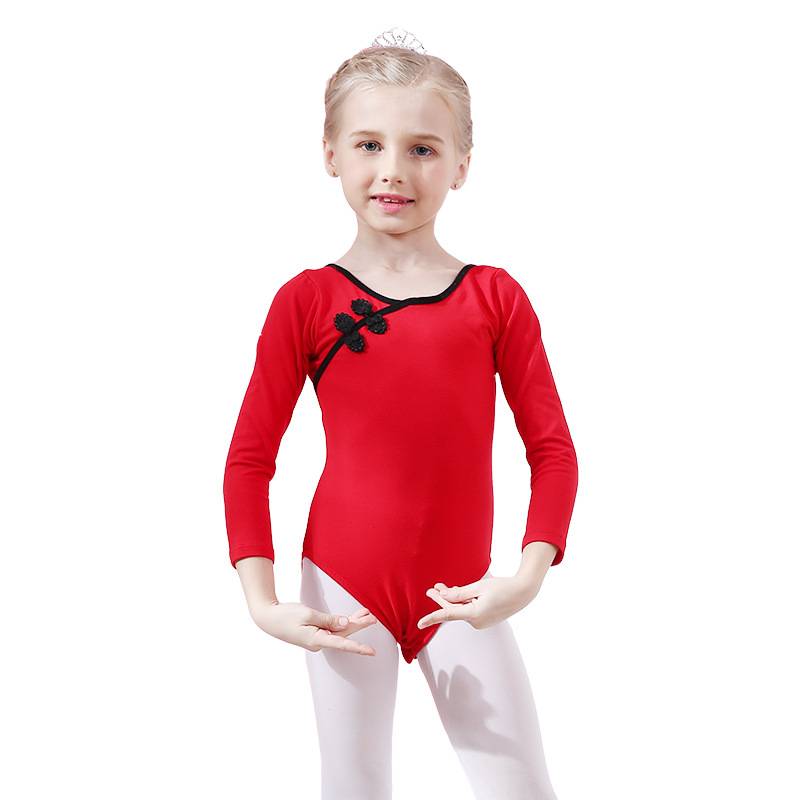 Children's dance clothing autumn and winter practice service retro plate buckle Chinese style dance service girl ballet service grade