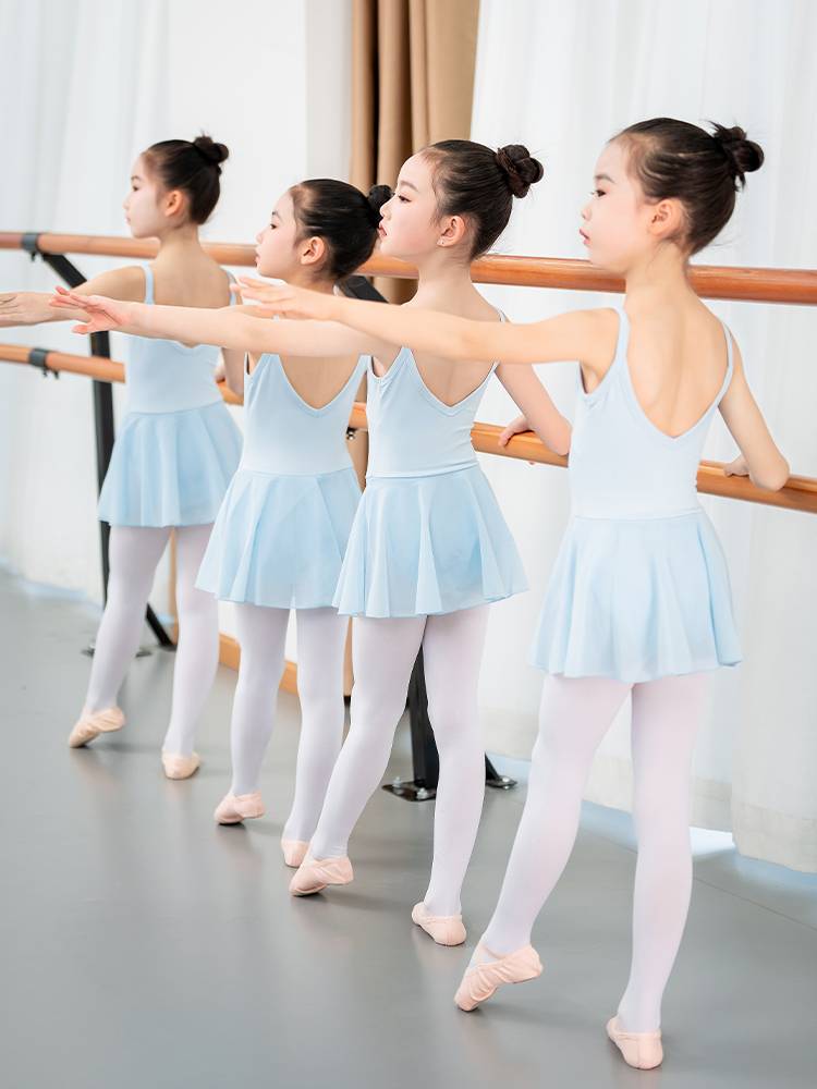 Children's dance clothing ballet exercise girls girl art test gymnastic dress gymnastic skirt half -body skirt Chinese dance summer