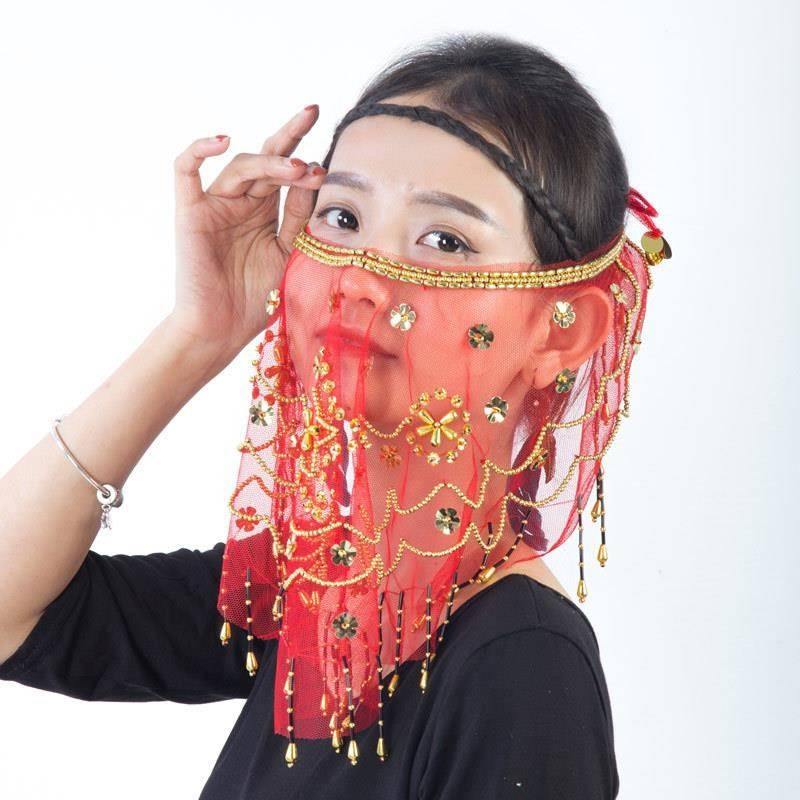 Belly dance plum blossom veil Indian dance performance U.