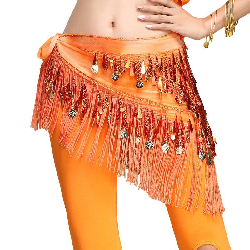 Belly Dance Flow Soviet Chain Practice Clothing Belt Back Scarf Triangle Triangle Drink Coin Sequenant Changli Su