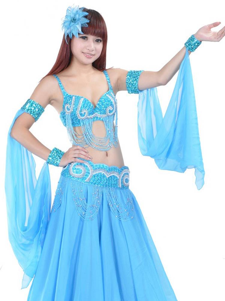 Sequenant multi -color elegant belly dance dance sleeve double -ring gloves Oriental dance performance sleeve dance performance accessories sleeves