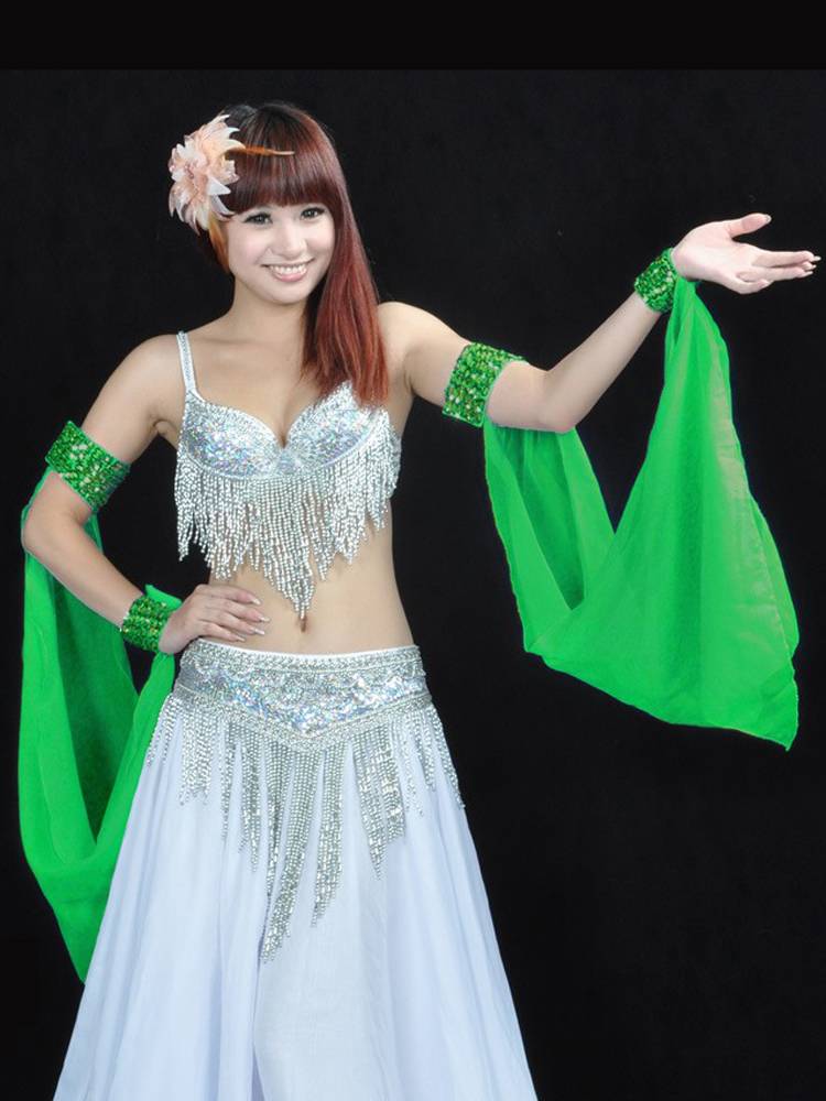 Sequenant multi -color elegant belly dance dance sleeve double -ring gloves Oriental dance performance sleeve dance performance accessories sleeves