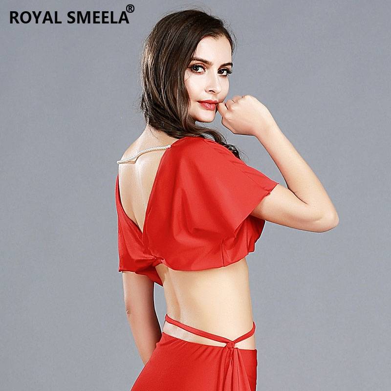 Belly Dance 2024 new practice clothing Top female spring scholar Oriental dance dance clothing sexy loose short sleeves
