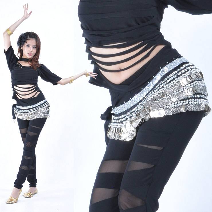Dancer original 338 coin belly dance waist chain Indian dance clothing set beginner belt to increase the waistscar