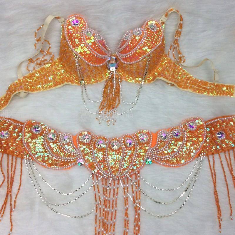Catwalk show sexy large size belly dance performance service opening dance performance show suit women's competition dance service