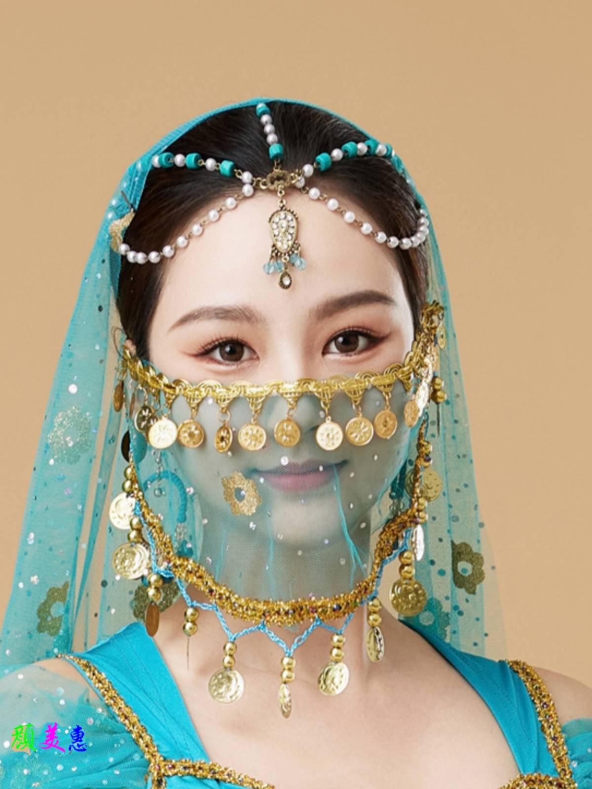 Indian dance performance showing veil dance props belly dance accessories new costume gauze scarf hood women