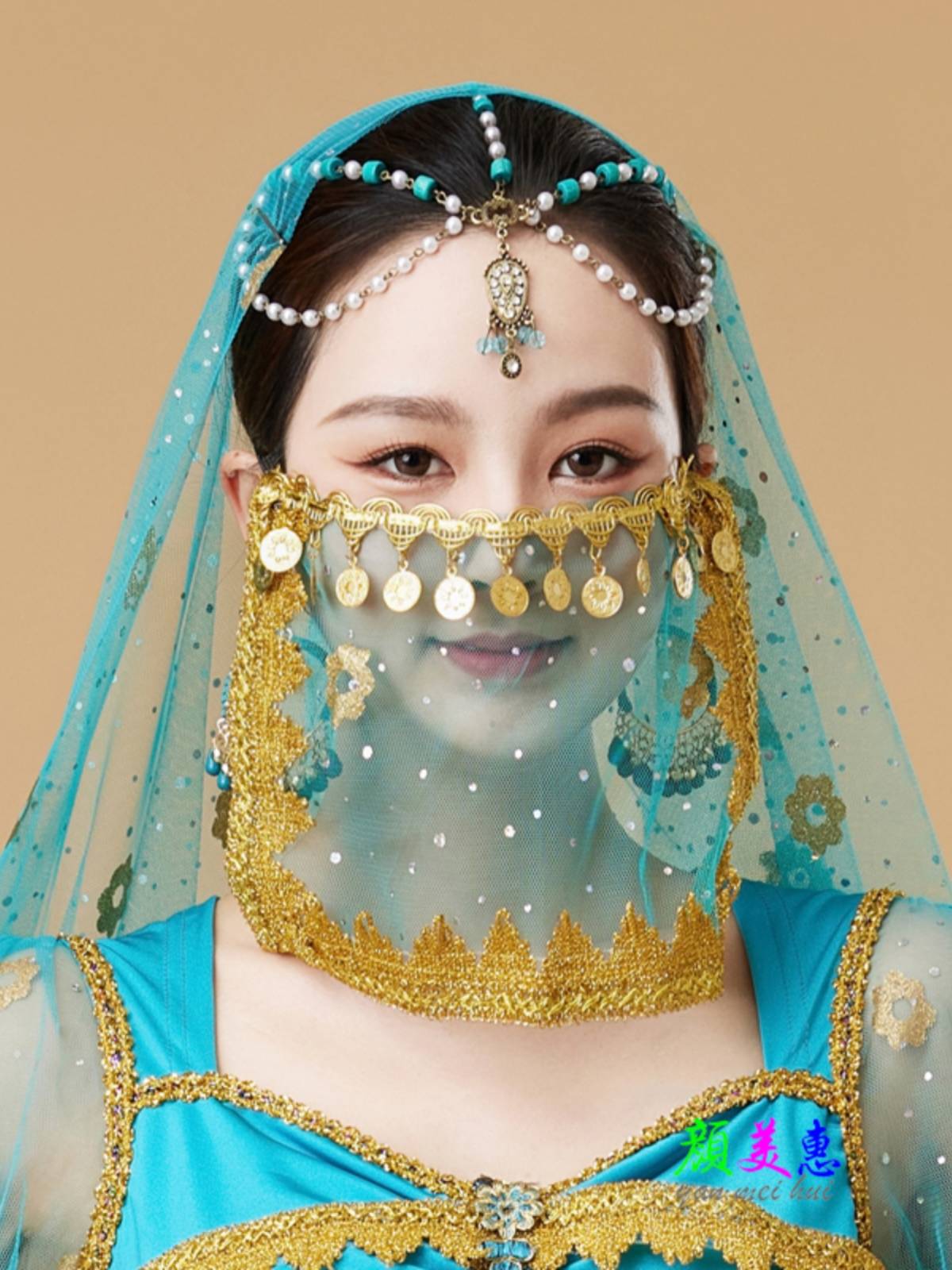 Indian dance performance showing veil dance props belly dance accessories new costume gauze scarf hood women