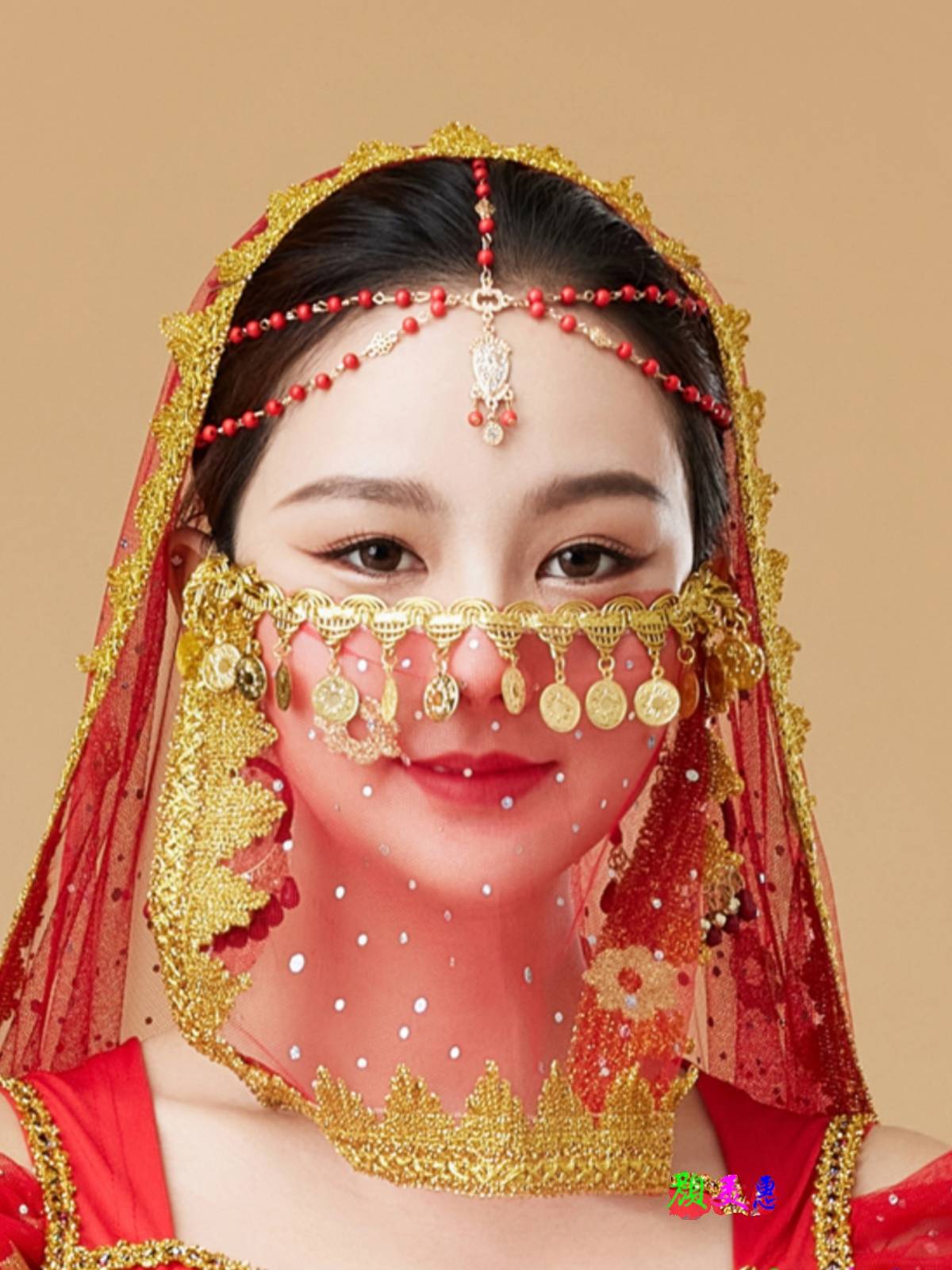 Indian dance performance showing veil dance props belly dance accessories new costume gauze scarf hood women