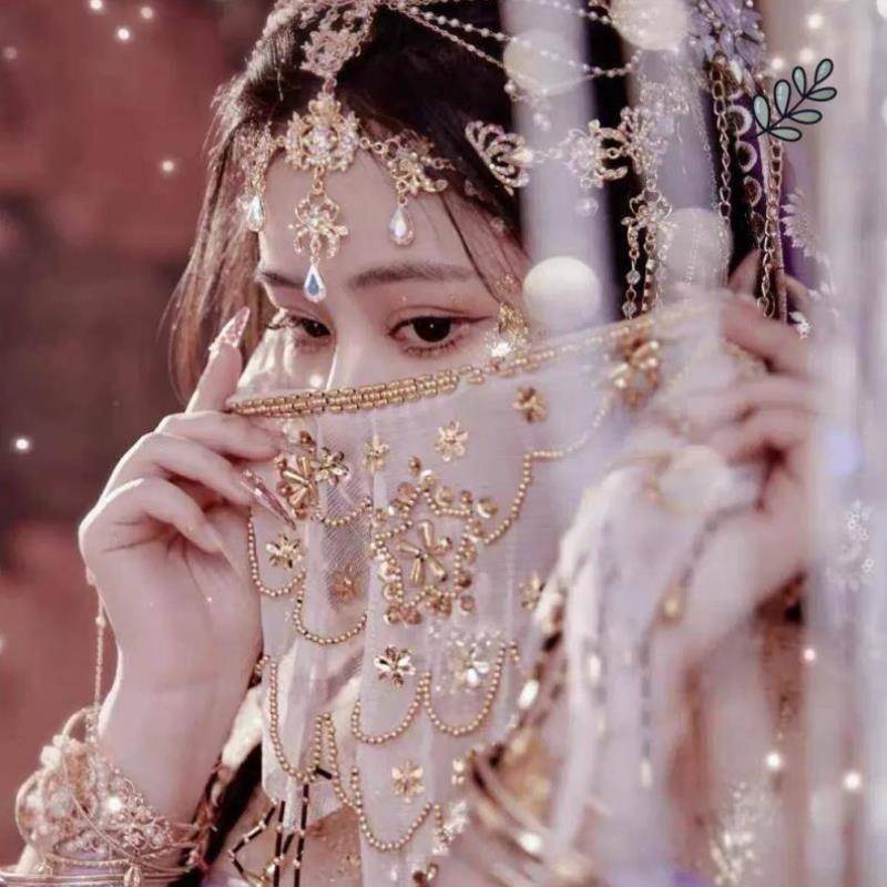 New belly dance veil exotic princess cos veil Western style dance covered face ancient style Hanfu fairy face