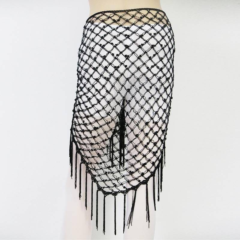 Belly dance performance sequin lumbar chain fishing nets, the drama scarf dance exercise hollowed outbone hip hip towel