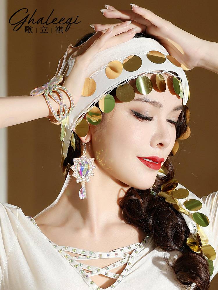 Ge Liqi Belly Dance 2023 New Summer New Summer Full Handmade Allergic Lacin Looping Ear Performing Earrings