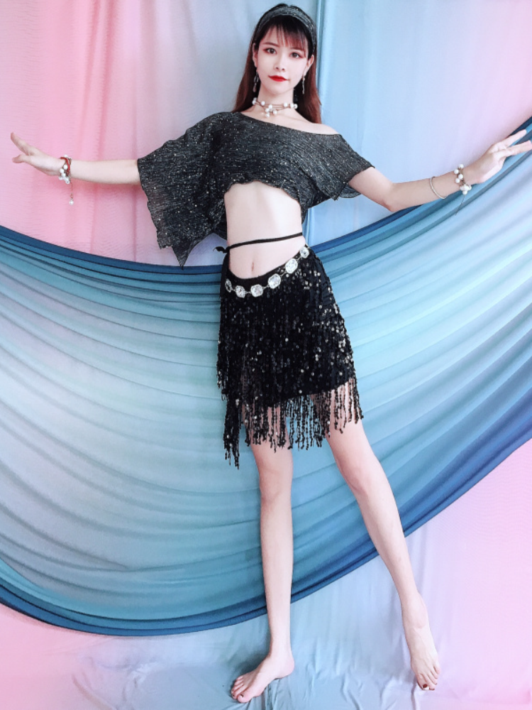 Yanxin Huimei New Belly Dance Female 2024 Summer Practice Server Shoulder Top Taps Flowing Su Tounito Oriental