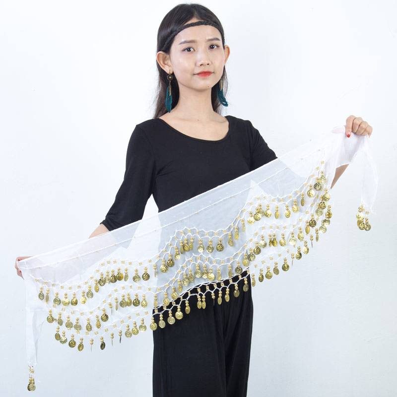 Belly dance waist chain beginner hip scarf new performance belt Indian dance waist scarf accessories