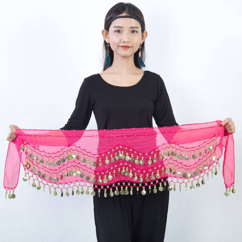 Belly dance waist chain beginner hip scarf new performance belt Indian dance waist scarf accessories