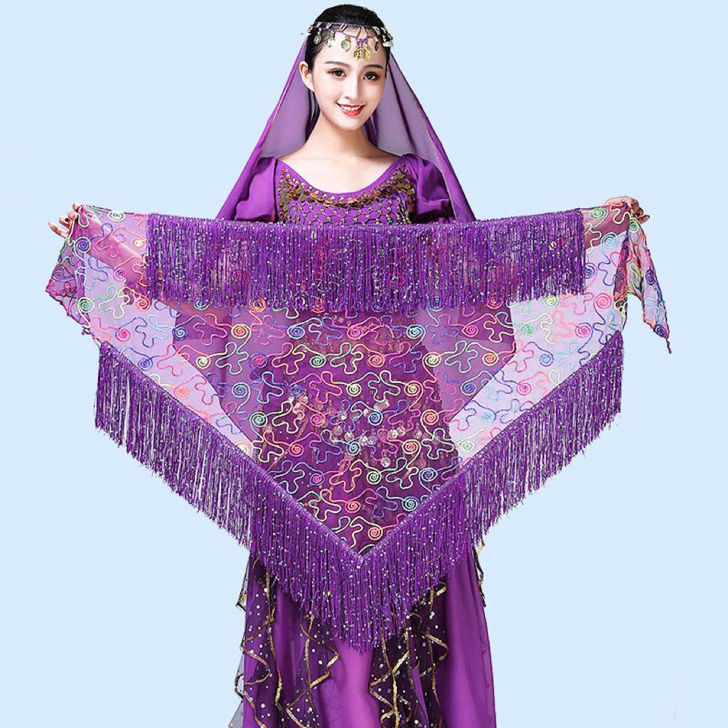 2024 belly dance hip towel skirt sexy Liusu embroidered new Oriental dance exercises retro hip hip scarf waist chain