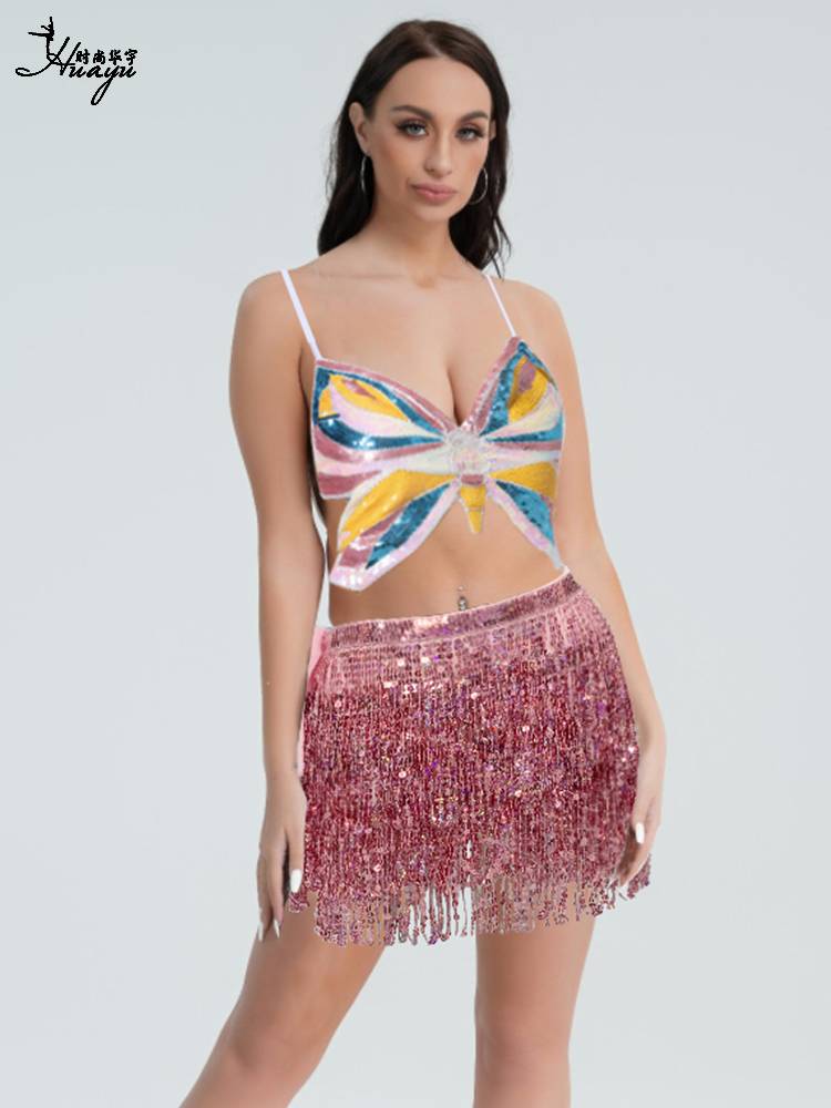 Belly dance clothing butterfly sexy breasts, waist scarf hip -to -Latin dance clothing Indian performance dance clothing
