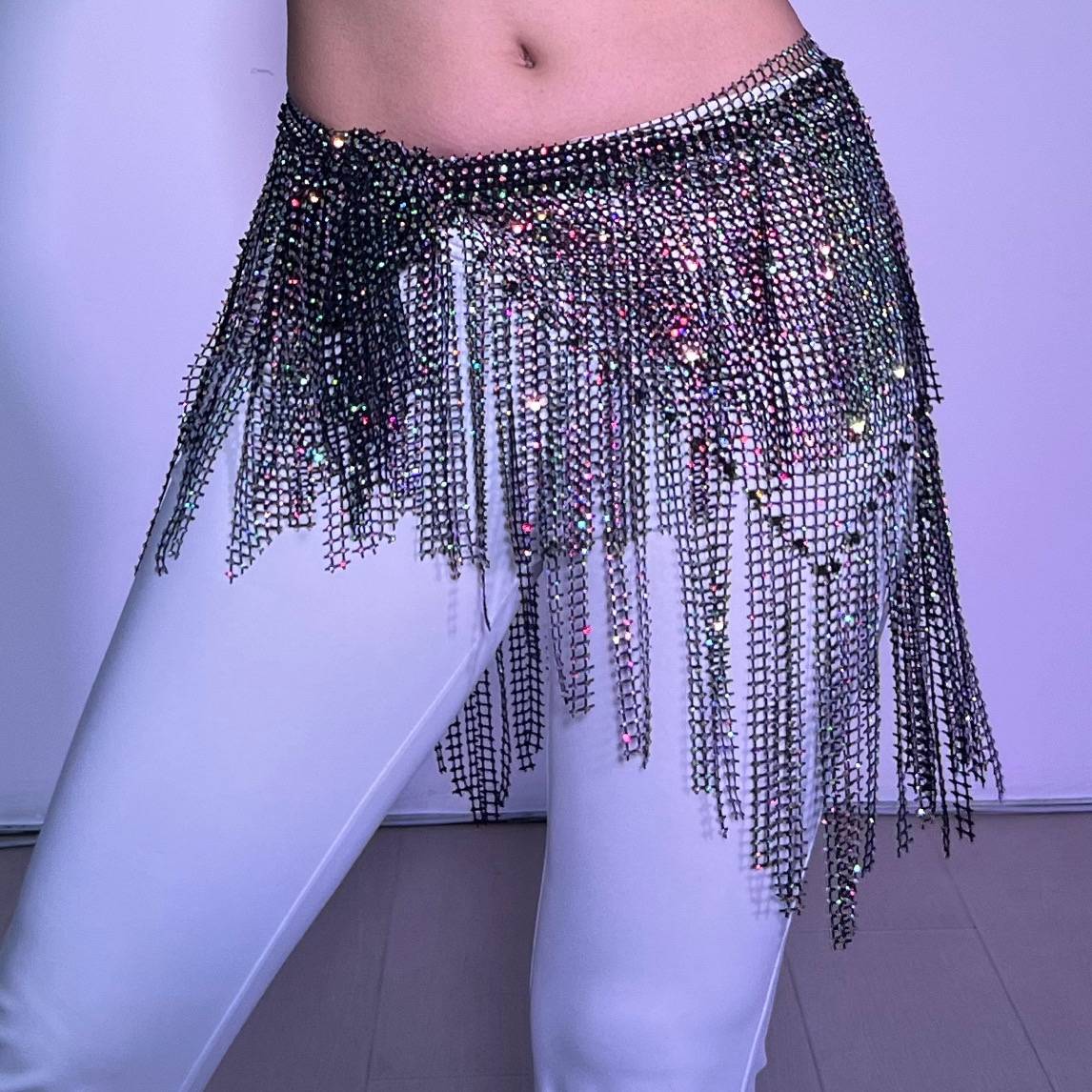 Xiaoyan's belly dance new waist chain junior scholar hip towel pure handmade full drill high quality performance service high -liang fart curtain