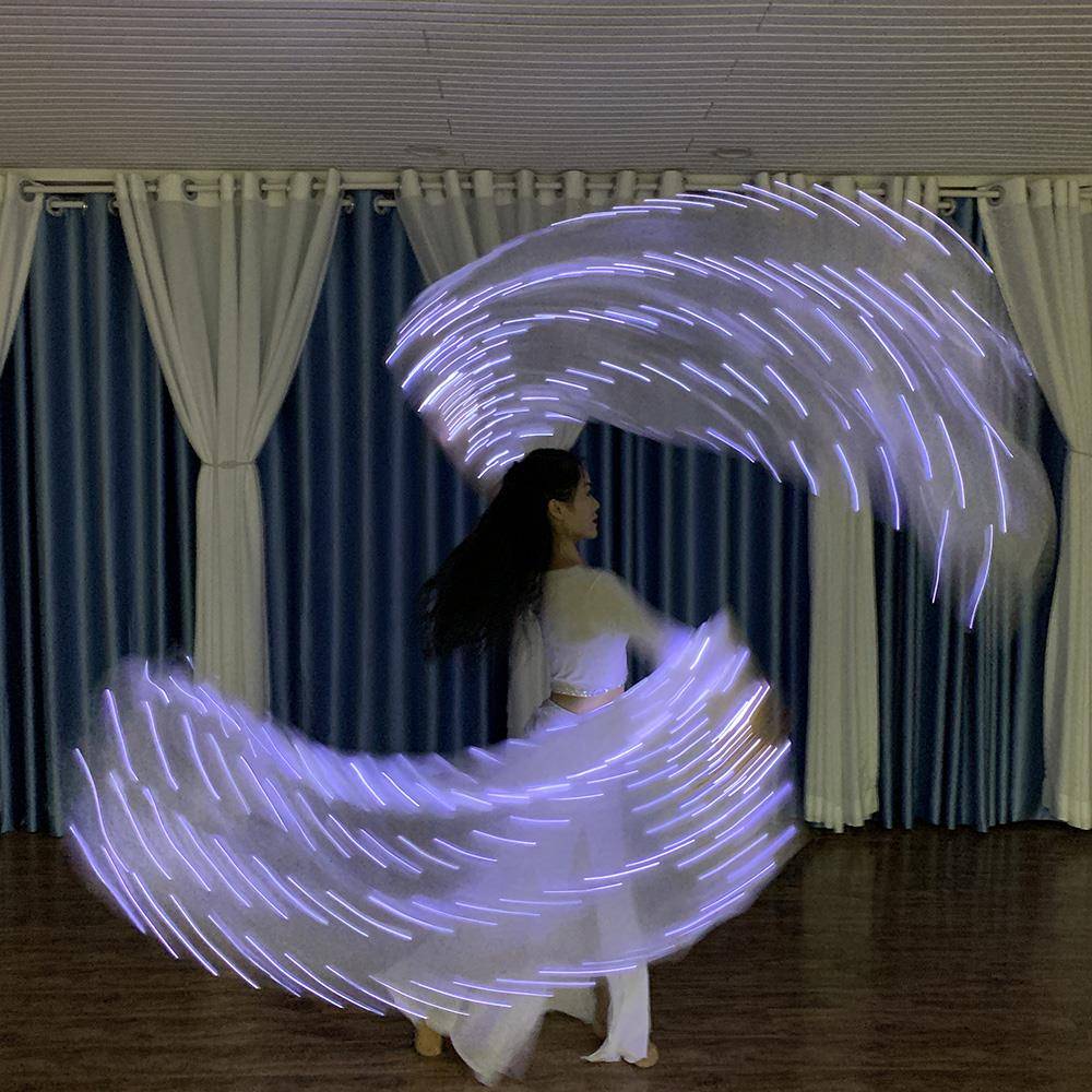 Ouclear Nuclear Belly Dance Performance Overwhelm Fan Light LED Fan White Charging Model High Bright Bar Bar Mall