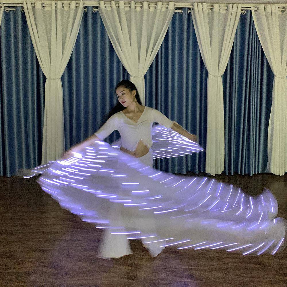 Ouclear Nuclear Belly Dance Performance Overwhelm Fan Light LED Fan White Charging Model High Bright Bar Bar Mall