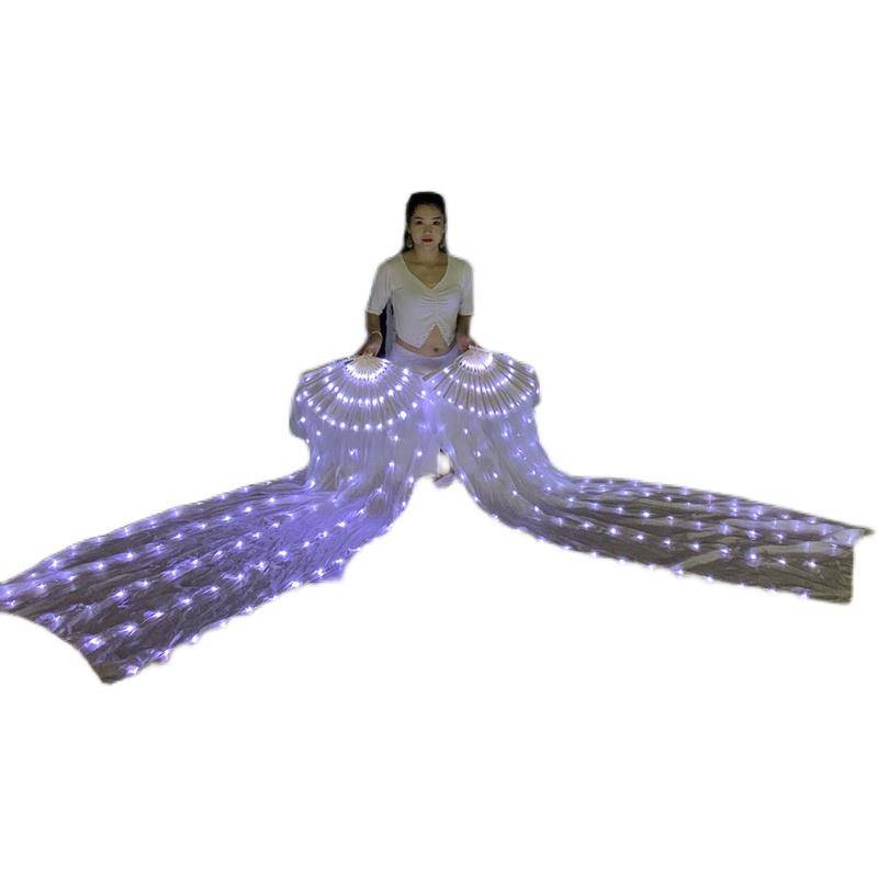Ouclear Nuclear Belly Dance Performance Overwhelm Fan Light LED Fan White Charging Model High Bright Bar Bar Mall