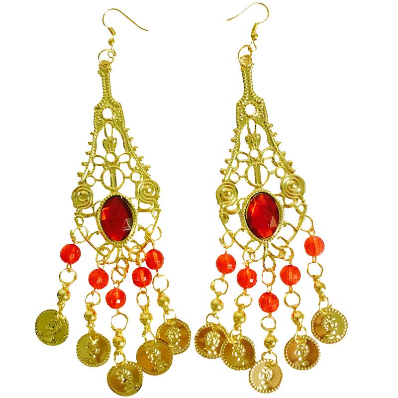 Indian dance watch performance accessories head jewelry red bead necklasm ​​belly dance rinsee daemon bracelet dance earrings