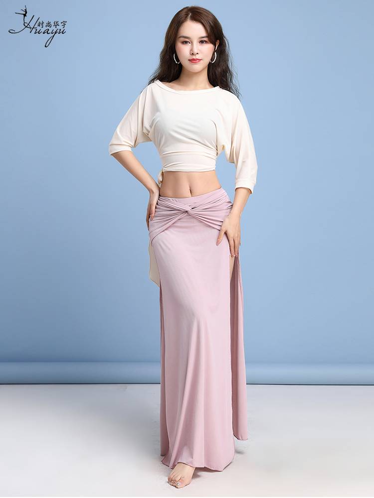 Belly dance half -bodies sexy double split long skirt practice clothes under the candy skirt Oriental dance clothing female