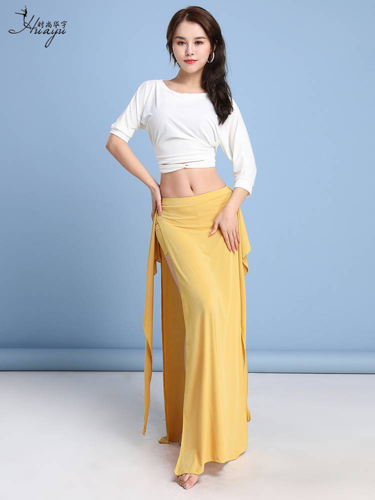 Belly dance half -bodies sexy double split long skirt practice clothes under the candy skirt Oriental dance clothing female