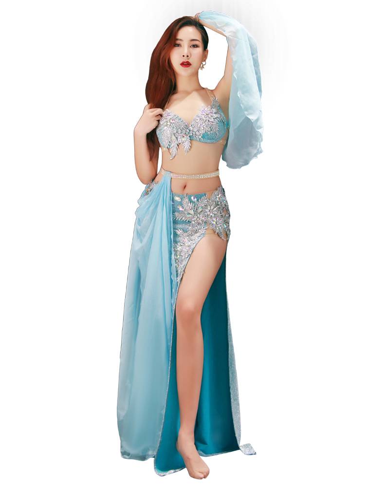 Dance posture, belly dance exercise, performance show, showing clothing 2020 new long skirt Oriental dance performance service 3130