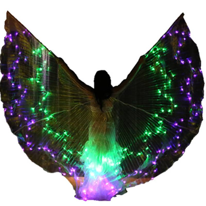 Belly dance glowing wings cloak new gold -wing dance service showing show props LED light with dance wings