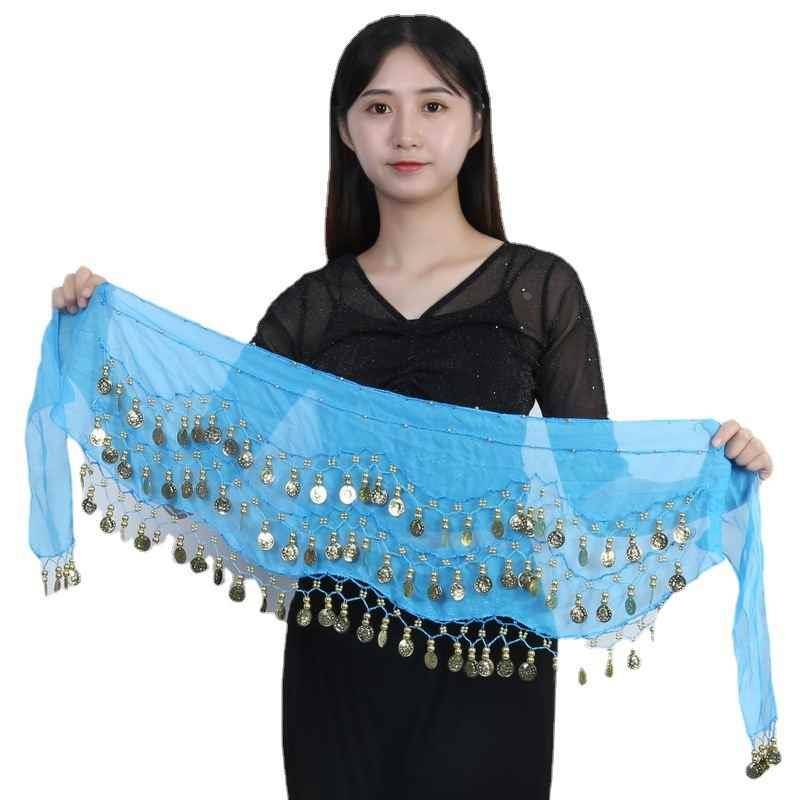 2023 new female belly dance waist chain waist tape table performance accessories 98 coins