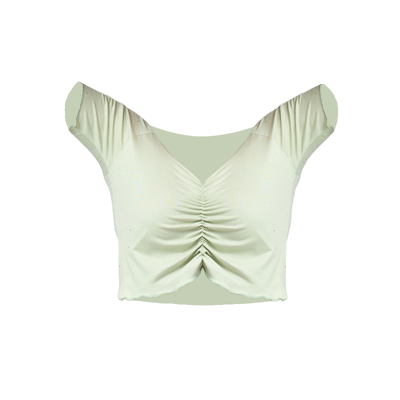 Belly dance top 2024 new exercise uniforms are equipped with oriental dance clothing Modal sexy short -sleeved adult summer