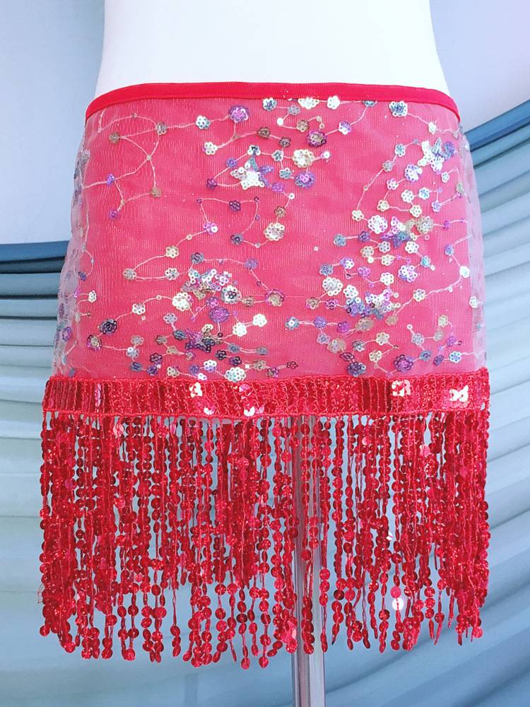 Belly dance waist chain 2024 new sequins lumbar scarf beginner belt hip hip -to -bead sissua waist jewelry