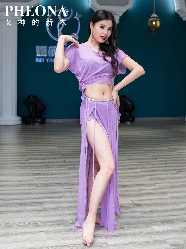 Goddess's new clothing belly dance clothing 2024 new sexy net gauze set Oriental dance high-end practice service B139-1