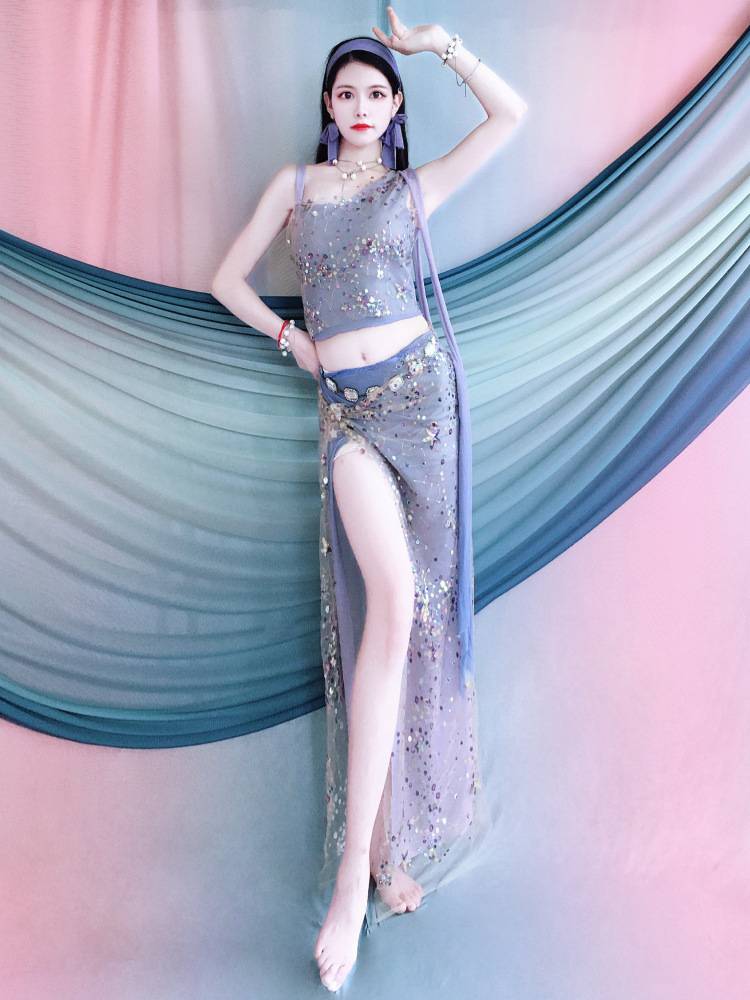 Baiya Qianhui Belly Dance Practice Service 2024 Color Beads Embroidery Oks Shoulder Case Fairies Performance Services Children