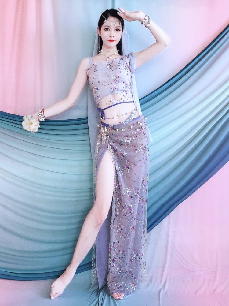 Baiya Qianhui Belly Dance Practice Service 2024 Color Beads Embroidery Oks Shoulder Case Fairies Performance Services Children