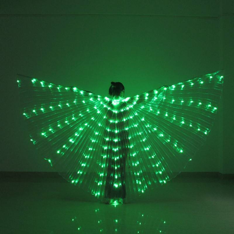Belly Dance Golden Wing Stage Color Light Wings Adult Performance Dance Prop 360 degrees LED white color lamp wings