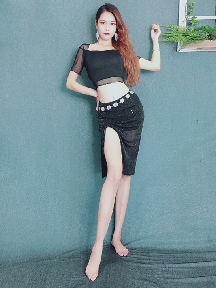 Baiya Qianhui Belly Dance Dance Dance Function Services 2024 New Spring Modern Scholars Oriental Dance Clothing Skirt