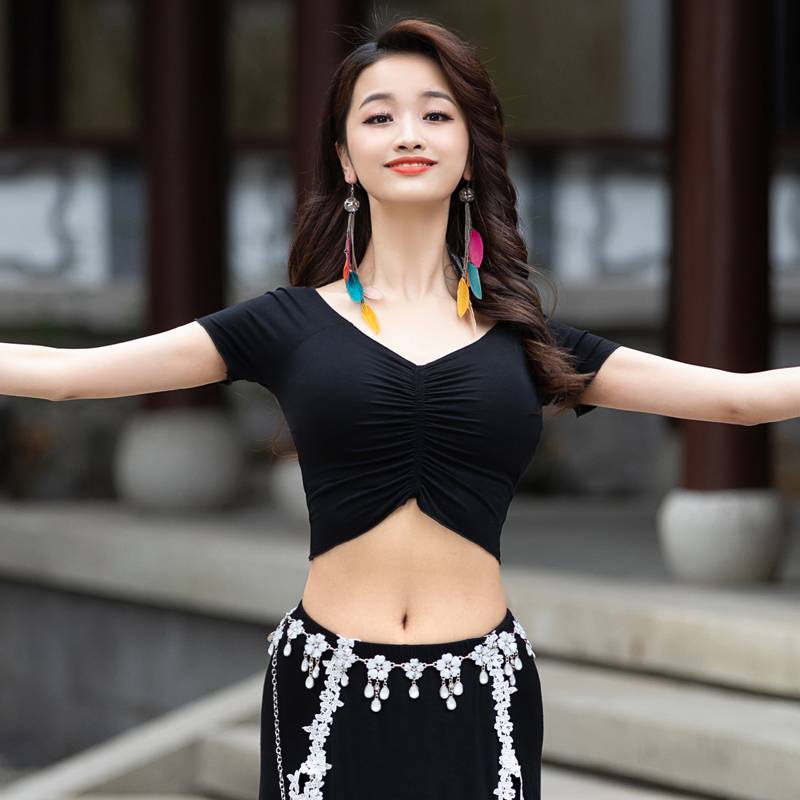 Belly dance exercise clothing Moder cotton top, summer spring new models, beginners performed Oriental Dance Fairy