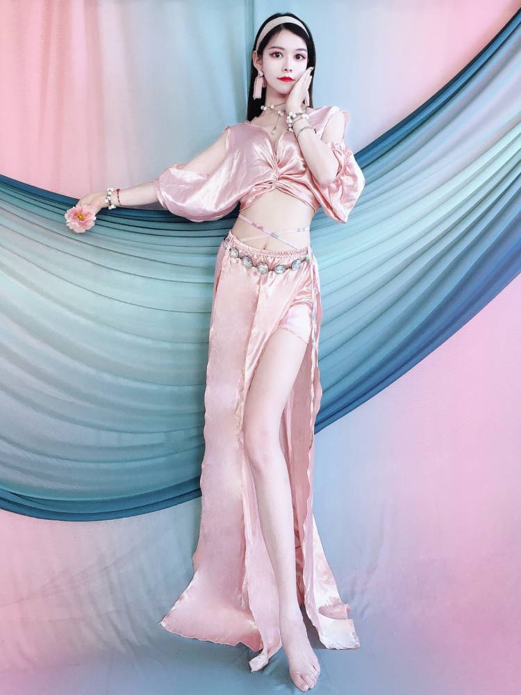 Baiya Qianhui Belly Dance Practice Female Performance Set Skirt Skin Spring Summer Performance Server Dance Clothing Group Service