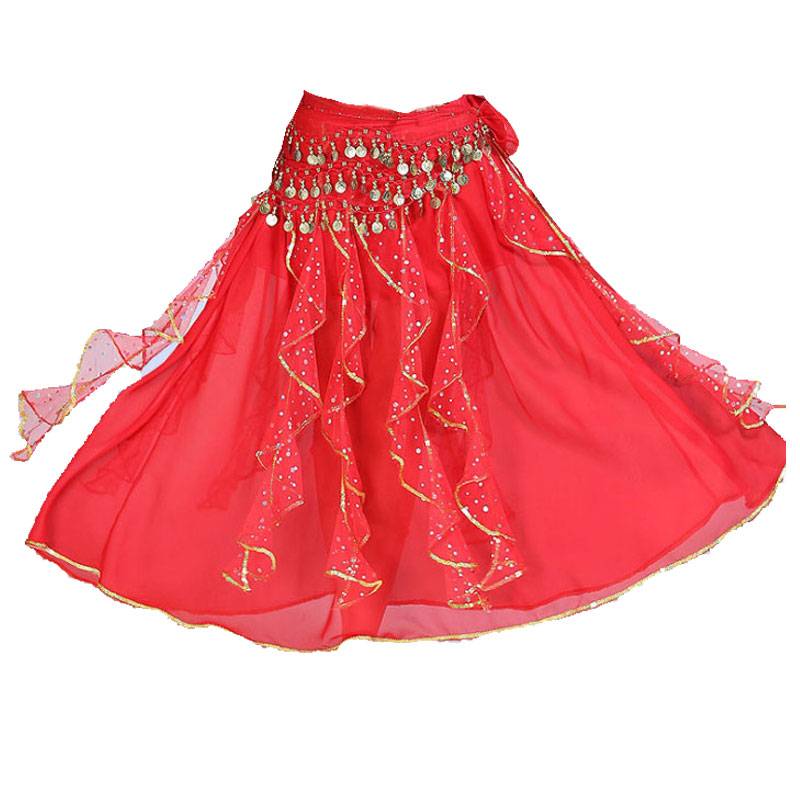 Indian dance performance skirt skirt belly dance under the arm of spring and summer dance adult chiffon skirt