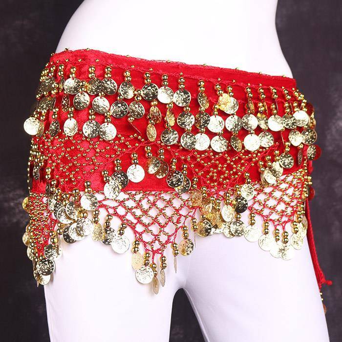 Belly dance waist chain female beginner new metal sequins hip -hip towel Indian dance loud adult waist chain versatile thick weight